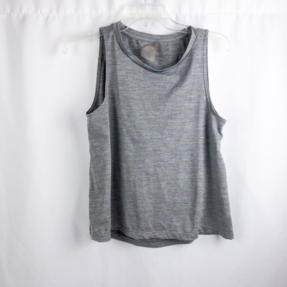 DYI Gray Striped Open Back Athletic Tank Top Womens Small
